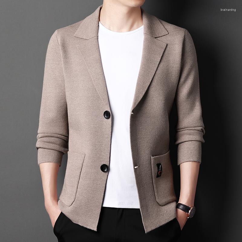 

Men' Sweaters Men' Suit Jacket 2022 Spring / Autumn Casual Loose Knit Solid Color Coats High Quality Business Blazer Plus Size 3XLMen, Black