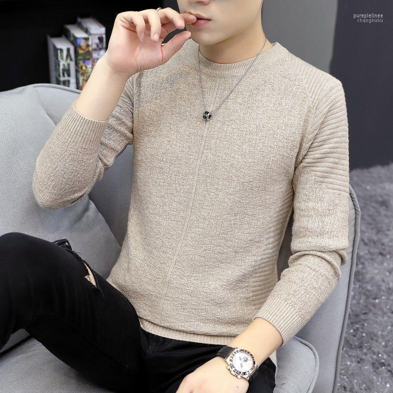 

Autumn Winter O-Neck Pullover Men Solid Color Warm Man Sweater Knitted Thin Wool Normcore Hombres 6 Colors Men's Sweaters, T903 black