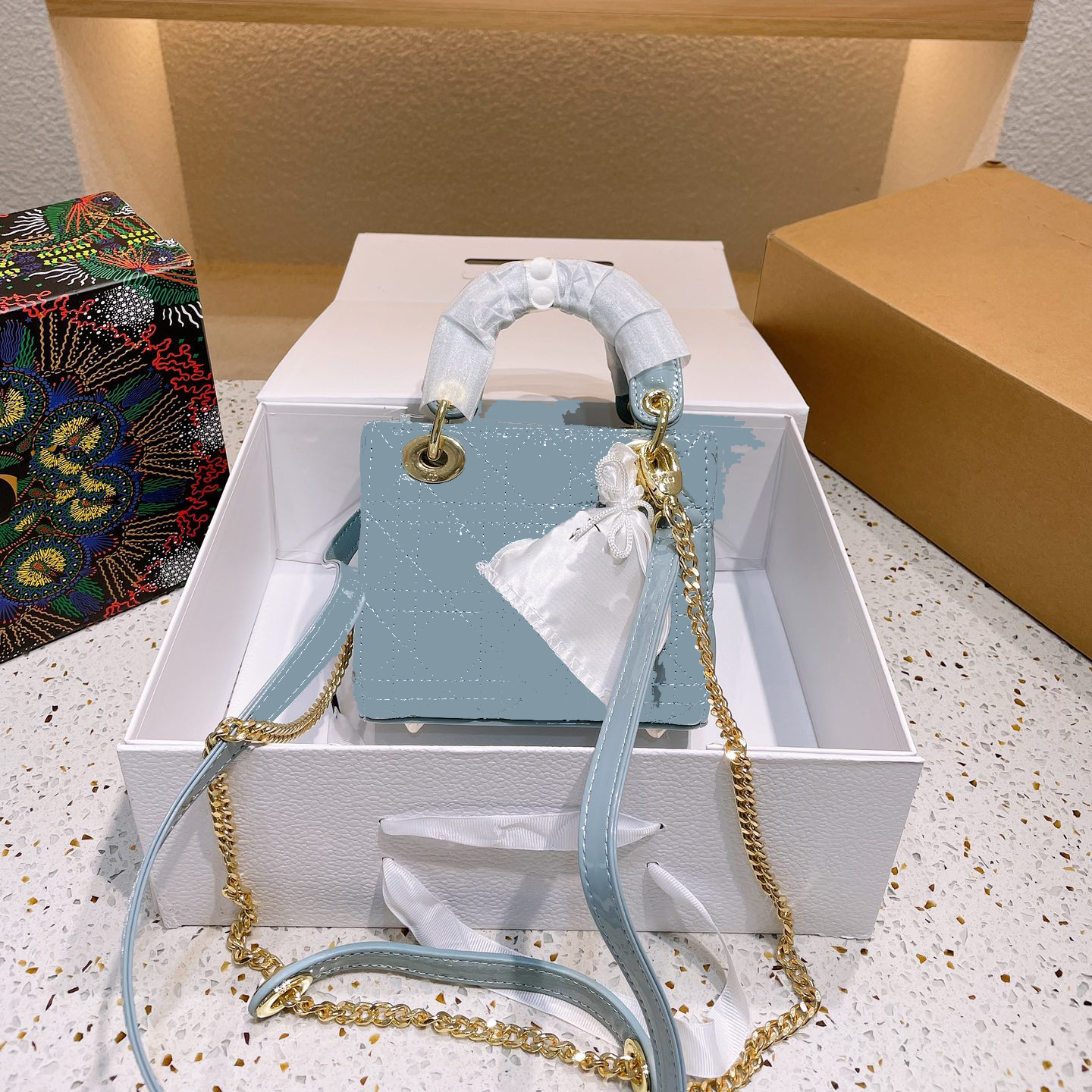 

D Brand Fashion Lady Bag Luxury Mini Tote Bag Designer Classic Diamond Cannage Shoulder Bag Made with High Quality Material