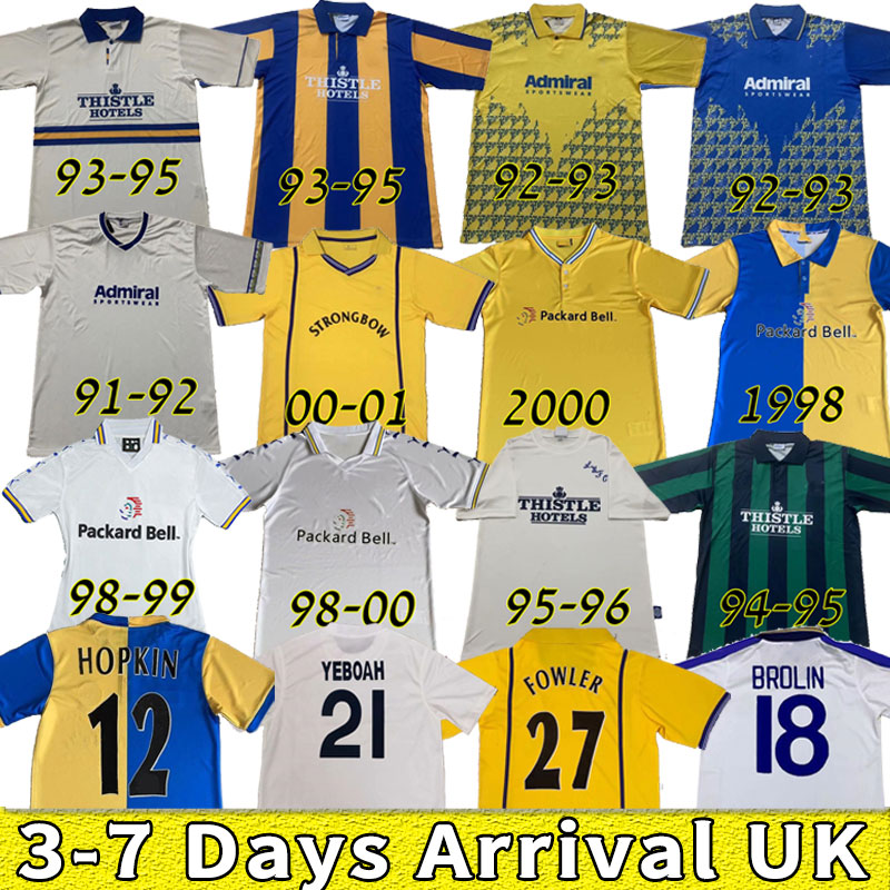 

1997 1998 1999 Leeds Retro soccer jerseys United Vintage Home White LUFC 2000 2002 Classic Shirts football kits Uniforms 01 91 92 93 95 home away UTD, 95-96