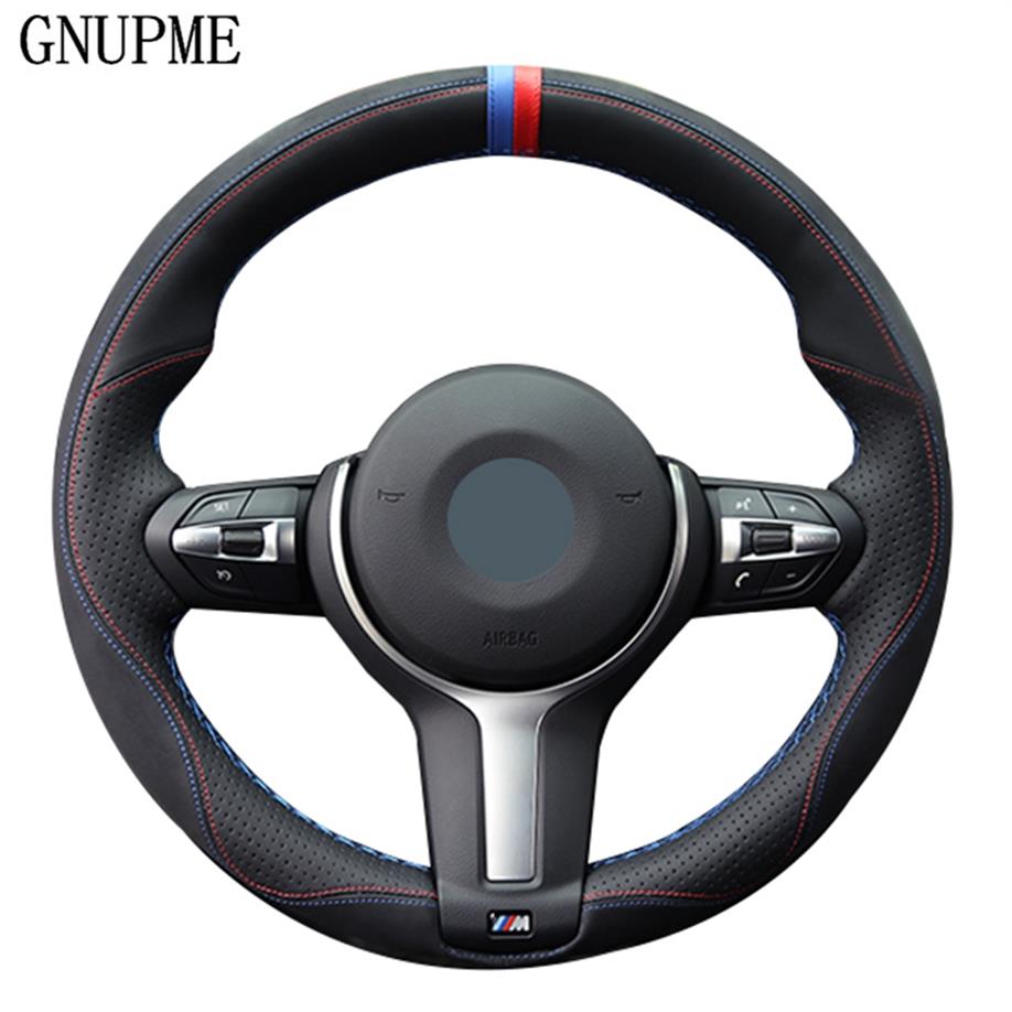 

Black Genuine Leather Suede Car Steering Wheel Cover for BMW M Sport F30 F31 F34 X1 F07 X2 F10 F11 F25 F32 F33 F36 X3 F39 F48221P