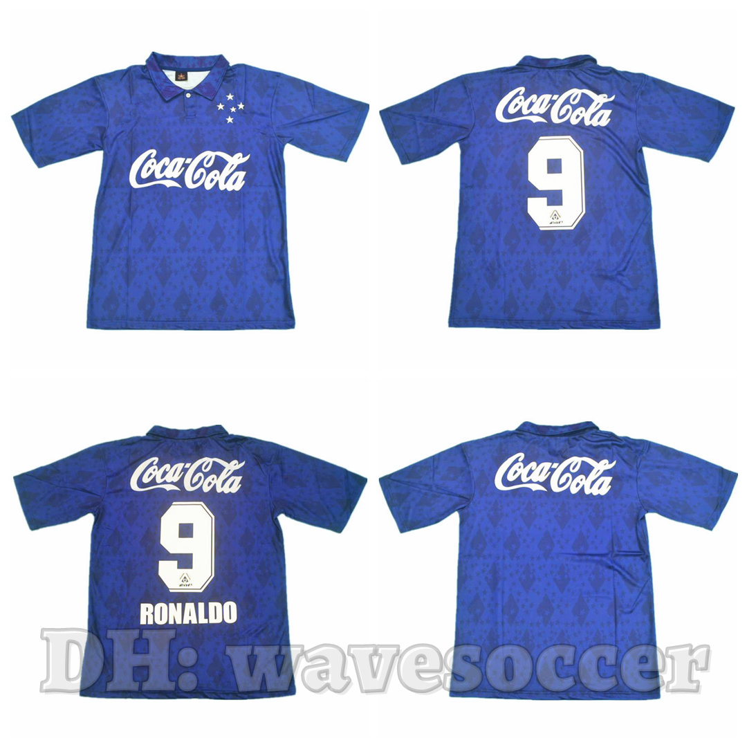 

Cruzeiro 93-94 Soccer Jerseys Retro maillot classic vintage camisetas football shirts Uniforms men home RONALDO, 93-94 home