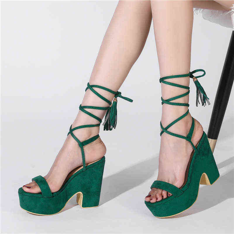 

Sandals Women s Gladiator Shoes Sexy Platform Punk Heels Narrow Band Straps Summer Shoes Green Black Party Female 220427