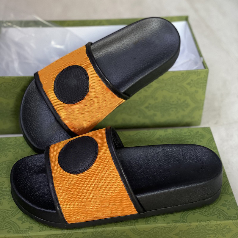 

Designer Grid Slide Slippers Sandal Summer Outdoor Luxury Mens Designer Women Jacquard Pool Beach Shoe Rubber Sole Nylon Fabric Flat Slipper Big Size with box, Color 7
