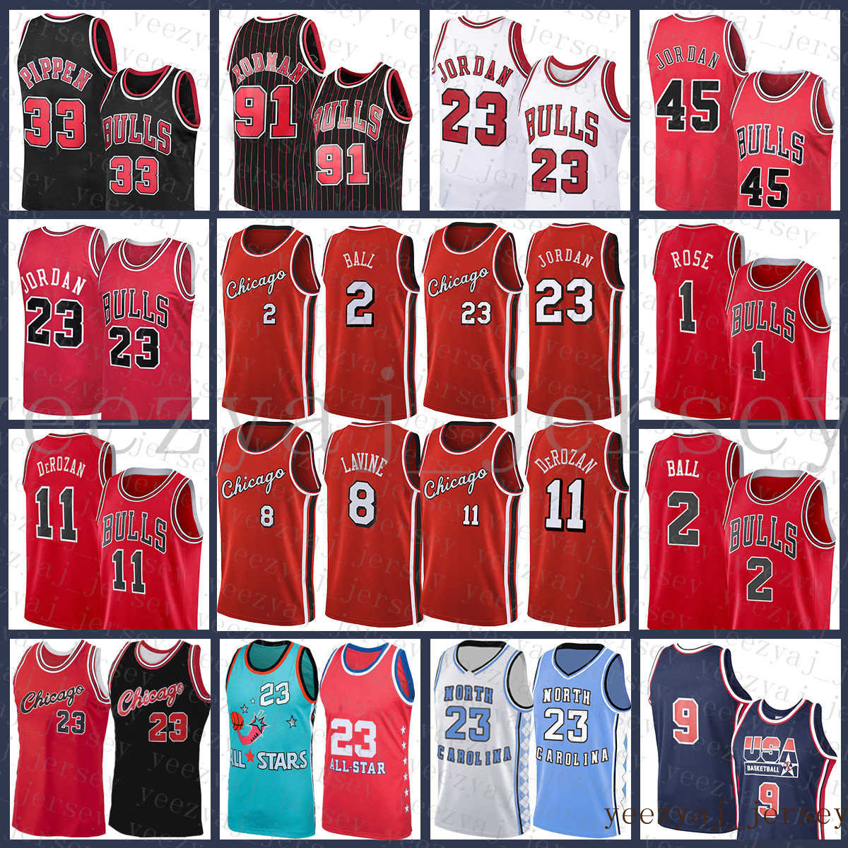 

2022 New Chicago''Bulls''Men 23 45 9 2 11 1 8 33 Basketball Jersey Michael Lonzo Ball Demar DeRozan Derrick Rose Zach LaVine Scottie Pippen 5003, Youth jersey-gongniu