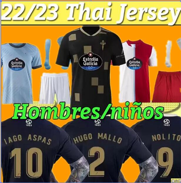 

soccer jerseys 21 22 23 Celta de Vigo centenary IAGO ASPAS 2022 2023 away camiseta NOLITO F.BELTRAN HUGO MALLO SOLARI S. MINA Brais Mendez home men football shirt AA