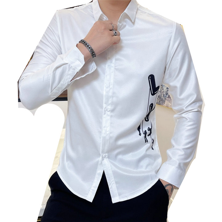 

2022 new Style Men's Casual Shirts QIWN Autumn Shirt Fashion Three-color Long-sleeved Men Dress Oversized high quality shirts side M-3XL$$$000014, Black