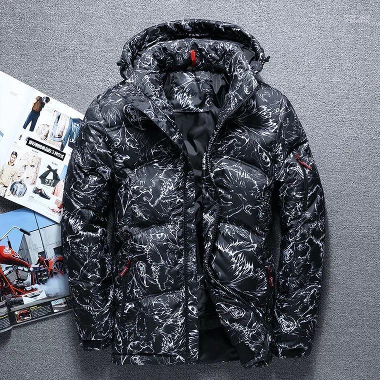 

Men's Down & Parkas Fashion Brand Winter Thick White Duck Casual Jacket Coat Camouflage Hooded Black1 Kare22, 6612 white