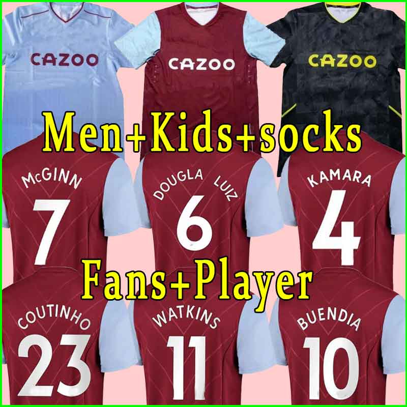 

22 23 Aston Soccer Jerseys villa BUENDIA TRAORE BARKLEY 2022 2023 WATKINS WESLEY EL GHAZI M.TREZEGUET McGINN INGS DAVIS Football Shirt men and kids kits, 22-23 home