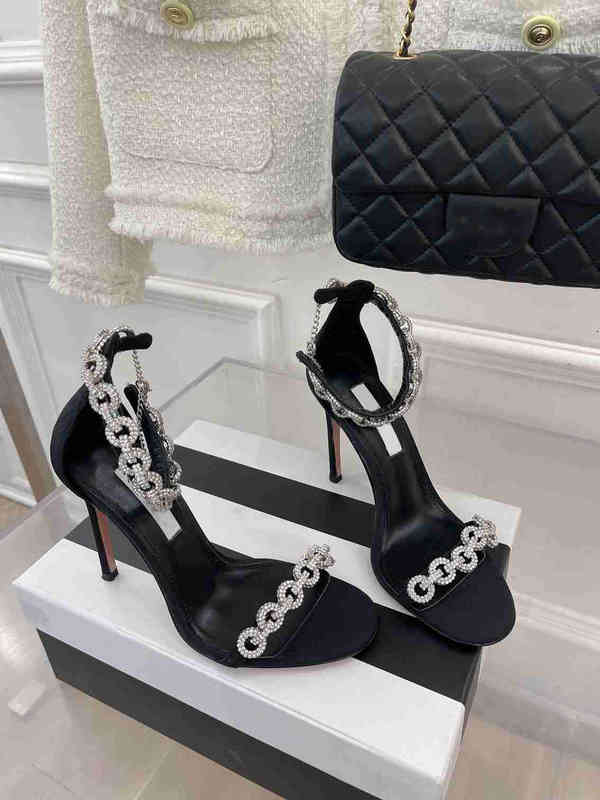 

Boots Round head party mule chain pendant ankle bag women Lolita style high-heeled sandals, 2# shoe box