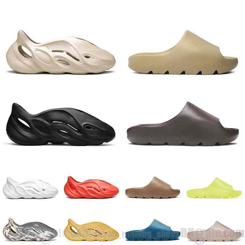 Top Quality 2022 Kany West Slippers Summer Earth Brown Slide Slice Resin Sands Sandals Black Blanc Mousse RNNR DÉSER