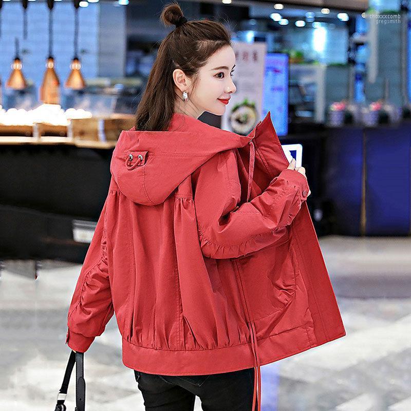 

Women's Jackets Korean Style College Short Jacket Women 2022 Retro Casual Hooded Zipper Cardigan Autumn Clothes E519, Black