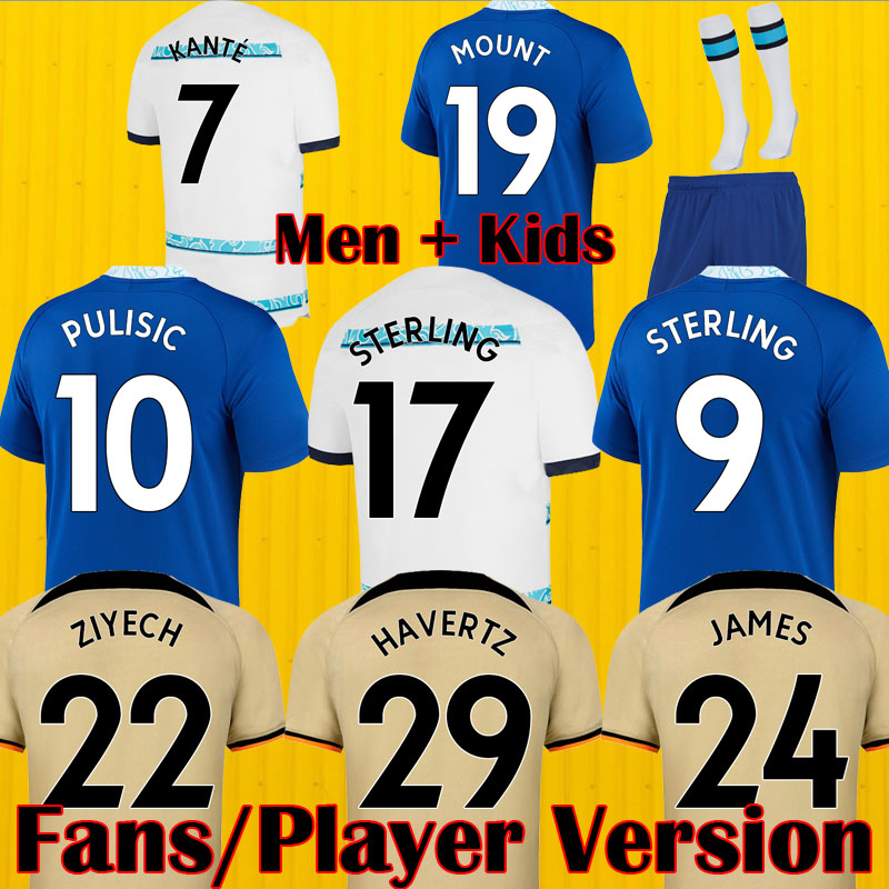 

2023 CFC soccer jerseys STERLING #17 KOULIBALY #26 ZIYECH PULISIC MOUNT KANTE HAVERTZ GIROUD 2022 SAUL football shirt 22 23 men kids kit sets 960024 jersey, 22 23 home