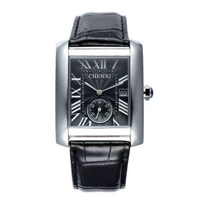 

luxury women watch santos wristwatches high quality SPG9 cassidy Tank Chenxi Vintage red same tank rectangular business leisure waterproof quartz, Silver shell with blue surface