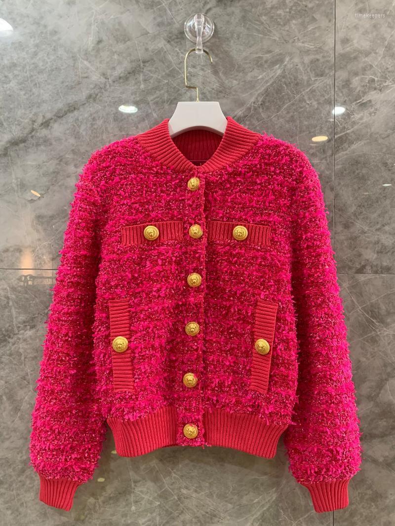 

Women' Knits & Tees Autumn Women High Quality Knitted Sweater Cardigans For Female Luxury Tweed Coat Ddxgz26.13Women' Time22, Red
