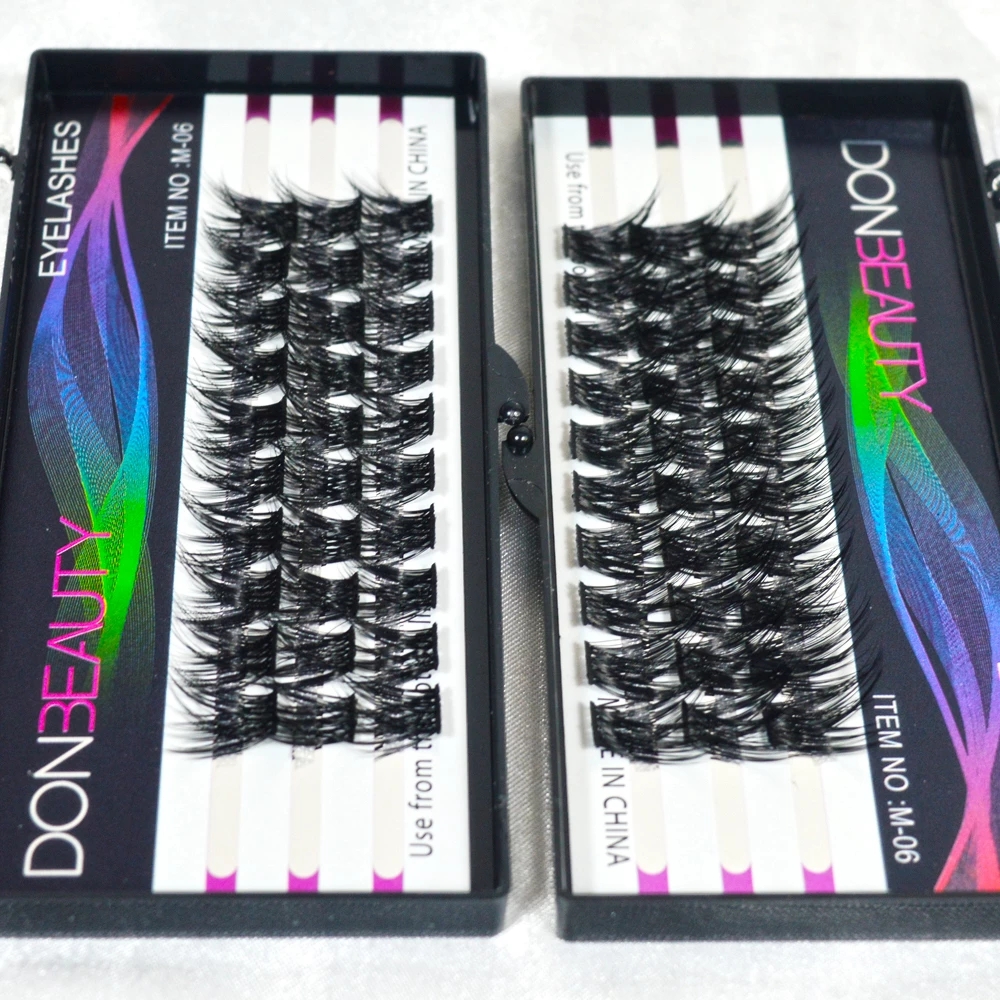 

Individual Grafting Eyelashes 3D Russian Volume Segmented Lashes Fluffy Soft Natural long 30 Cluster Professionals Makeup Eyelash Extension wholesale Cilia