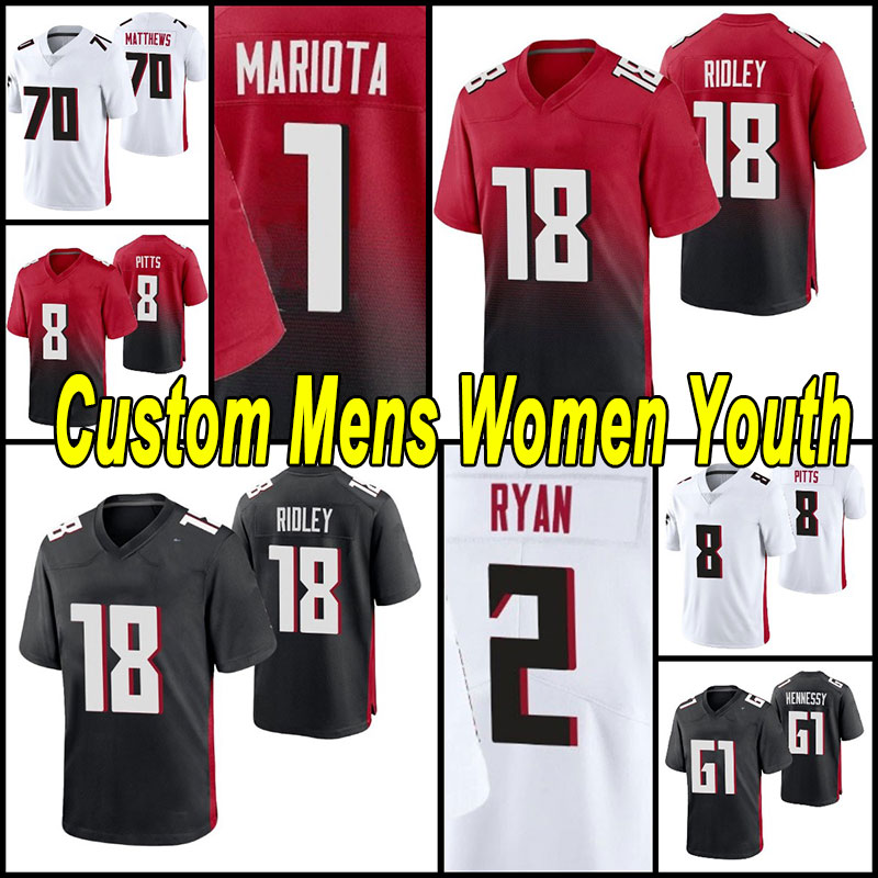 5 Drake London 8 Kyle Pitts 7 Michael Vick Marcus Mariota Custom Football Falcon Jersey Desmond Ridder Younghoe Koo Deion Sanders Cordarrelle Pat