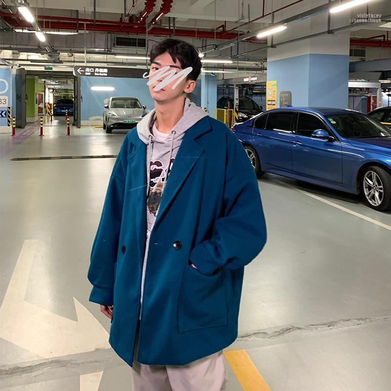 

Men' Wool & Blends Winter Thickened Woolen Coat Fashion Solid Color Casual Jacket Man Streetwear England Style Overcoat1 Viol22, Black