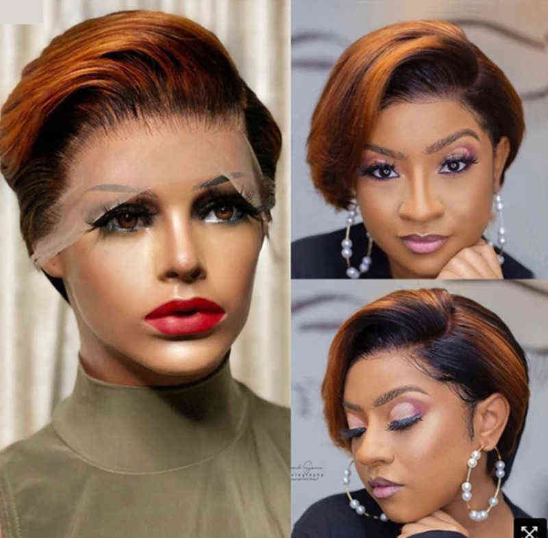 

Short wig women's fashion dyed short straight hair button net chemical fiber cover 220816, B-pc2-blbr