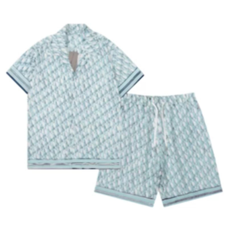 Ensemble de survêtement Men de chemises décontractées sets Fashion Business Hawaii Designer Summer Beach Mens Shirts Costumes