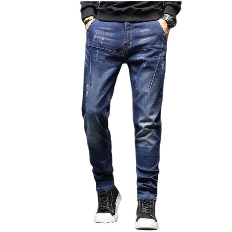 

Men's Jeans Plus Size 44 Autumn Winter Mens Baggy Denim Trousers Hip Hop Tide Cowboy Pants Casual Men's Elasticity Men ClothingMen's, Blue