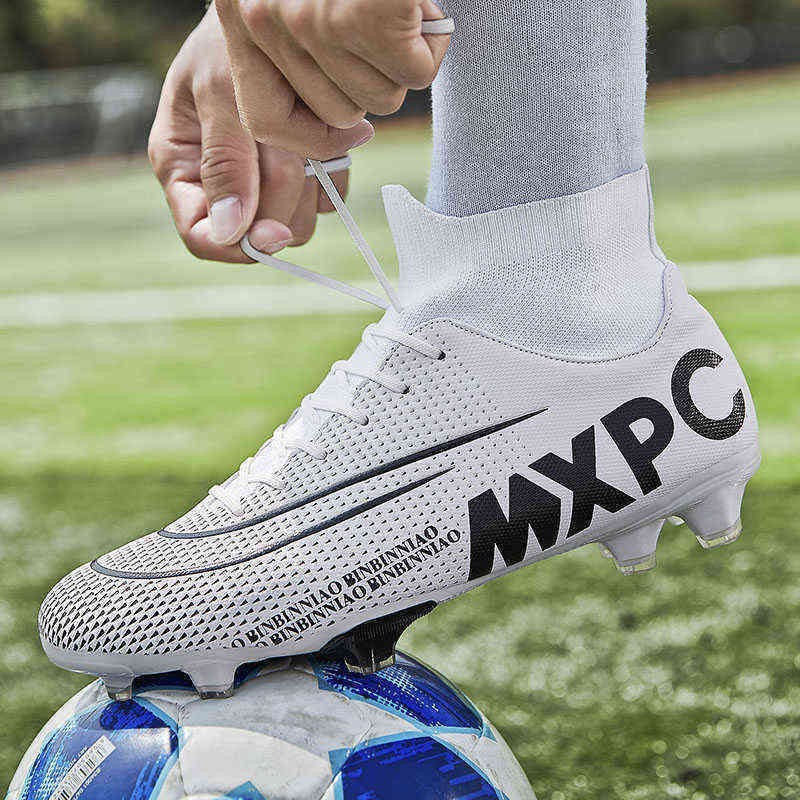 

Soccer Shoes New Men Breathable Outdoor High-top Football Boots Turf Cleats Kids AFootball 1210, See chart