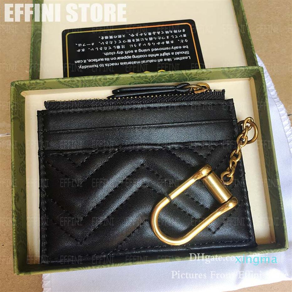 

2022 New Fashion Credit Card Holder Mini Wallet Case Bags Zipper Coin Purse Fashion Luxury Genuine Leather Women and Men Cardholde295i, Red-caviar-gold hardware