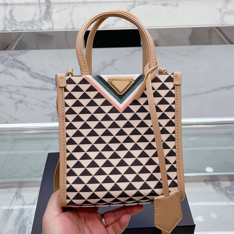 

Totes Shopping Bags handbags Canvas Women Mini Crossbody Shoulder Bag Handbag Purse pouch Triangle Fashion letters Removable straps, With box
