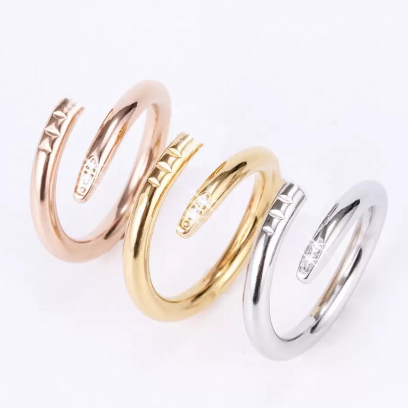 

Nail Ring Luxury Designer Jewelry Diamond Rings For Women Titanium Steel Alloy Gold-Plated 2022 Fashion Accessories Never fade Not allergic Gold/Silver AAA+