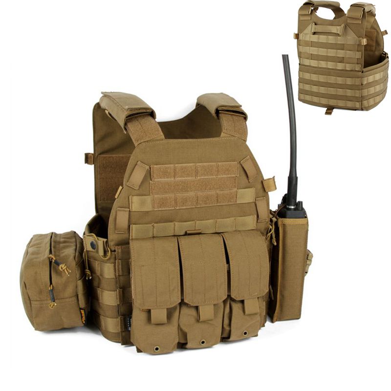 

Nylon Pouch Molle Gear Tactical Vest Body Armor Hunting Plate Carrier Airsoft Accessories 6094 Military Combat Army Wargame Vest, Multi