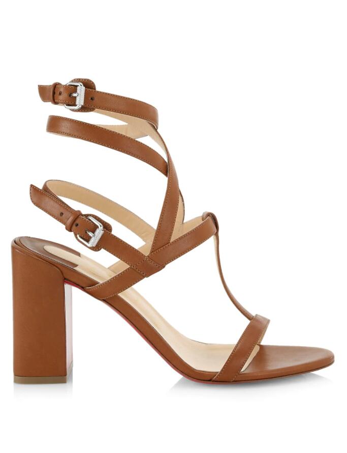 

Women sandal red bottoml high heels shoes block heeled Bombinissima Leather Buckle-Strap Sandals Woman wedding party dress red sole