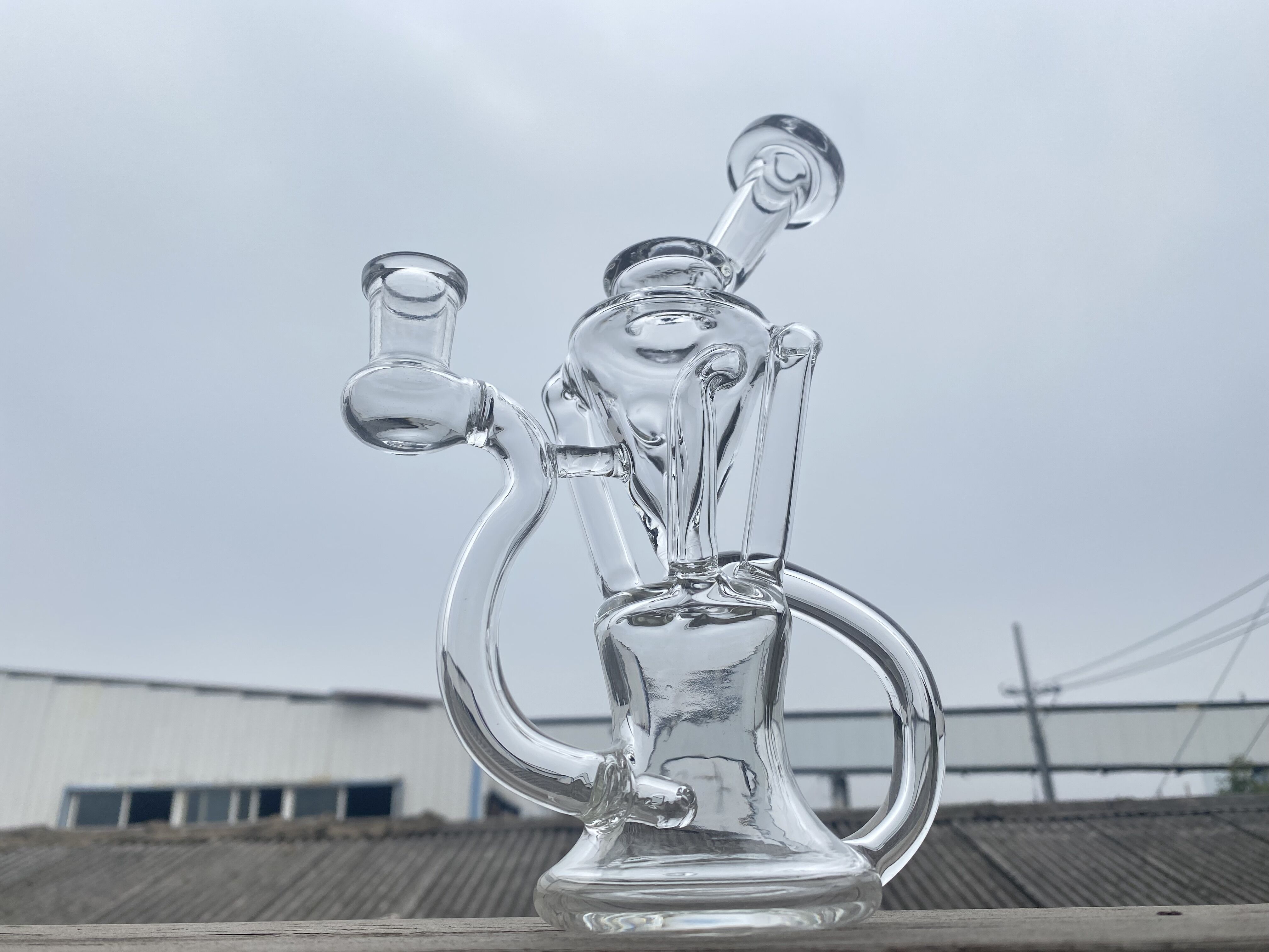 

Glass hookah oil rig smoking pipe, recycle,clear,14mm joint ,factory outlet welcome to order