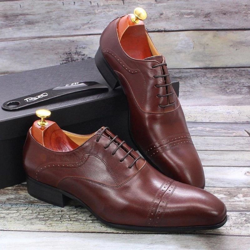 

Men Pointed Toe Oxford Shoes Leather Solid Color Daily Party Wedding Classic Three-joint Business Formal Dress Gentleman Shoes KB218, Clear
