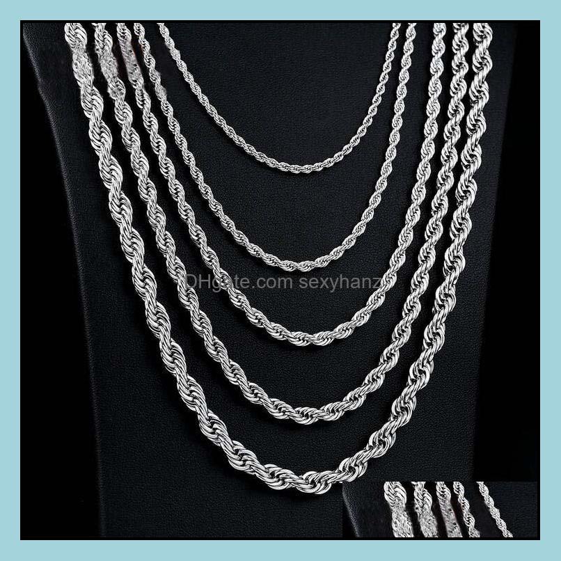 

Chains Necklaces Pendants Jewelry 8Mm Gold Twist For Men Titanium Steel Rope Chain Necklace 20 - 32Inch Wholesale Ship- 0860Wh Drop Delive