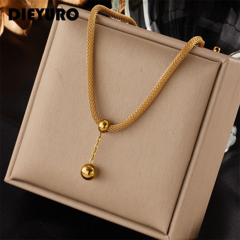 

Pendant Necklaces Gold Color For Women Ball Joker Necklace Stainless Steel Fashion Female Jewelry GiftPendant