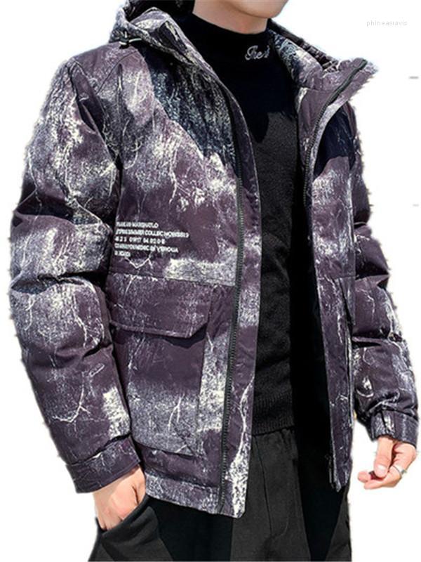

Mens Down Parkas Arrival Winter Casual Warm Coat Loose Thick Hooded Camouflage Jacket Outwear Windproof Phin22