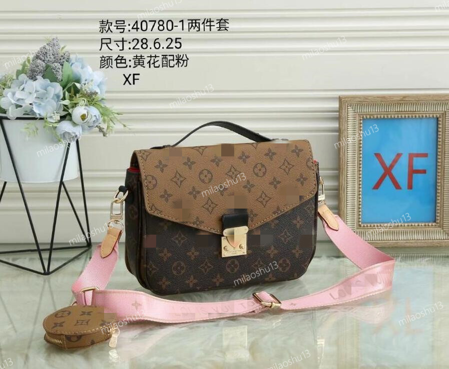 

2pieces/set messenger shoulder bag lady Crossbody Bags Totes luxurys wallet leather Woman designers handbag purse GGs LVs YSLs louiseity viutonity VUTTONS, Color-3