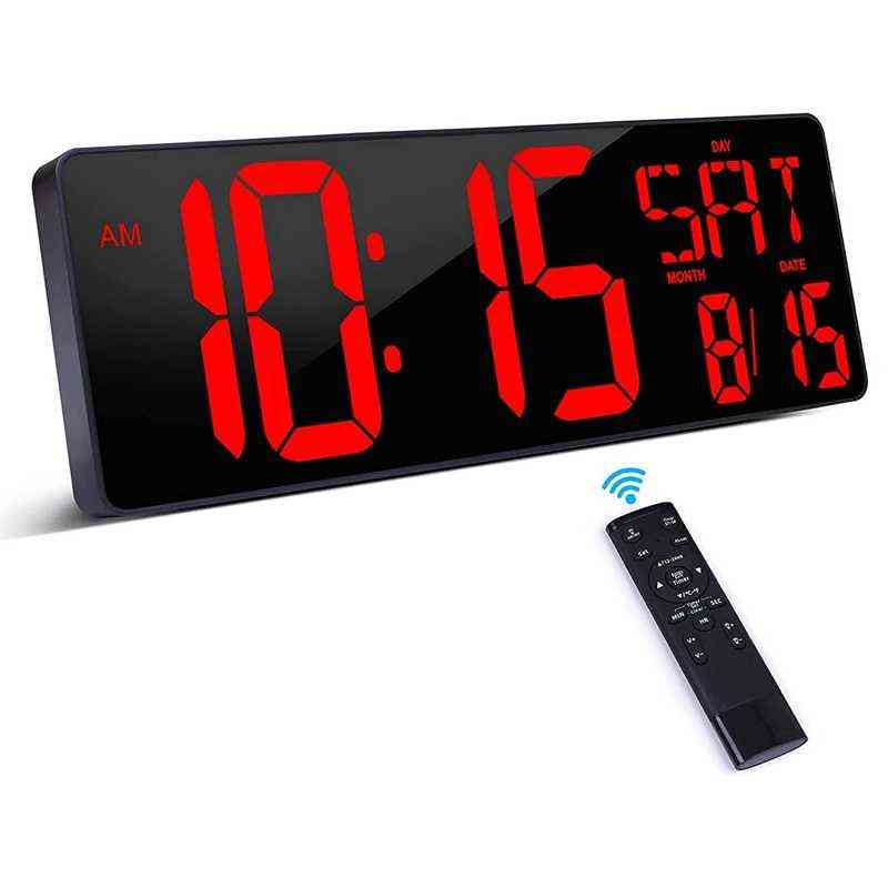 

Large Digital Wall Clock with Remote Control 16.5 Inch LED Large Display Count for Home Office and room Eu Plug H220414
