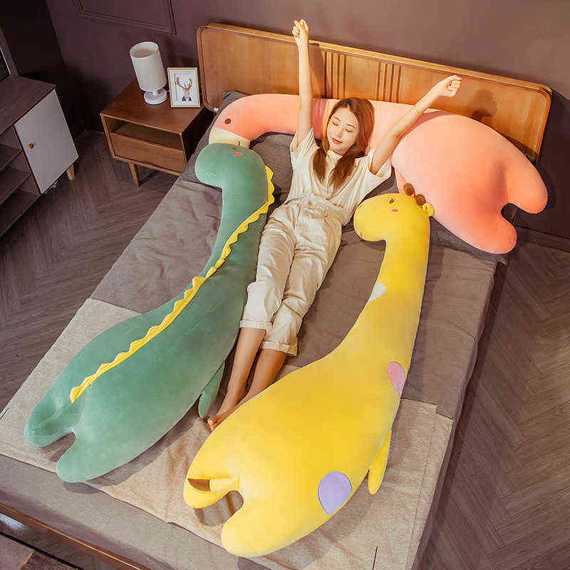 

Cm Long Sleeping Cushion Kawaii Dinosaur Giraffe Flamingo Goose Peluche Toy Stuffed Soft Dolls For Children Baby soothing Gifts J220704, Chirac