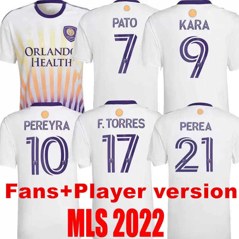 

Orlando City SC soccer jerseys tops 2022 2023 JANSSON Pato Kara Pereyra F.Torres PEREA adult men football shirts mls 22 23 home away