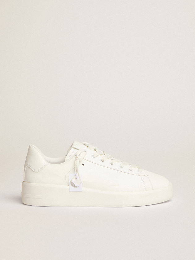 

Sole Dirty Shoes Designer Luxury Italian Vintage Handmade Purestar White Leather Sneakers with Silver Crystal XX, High quality laces
