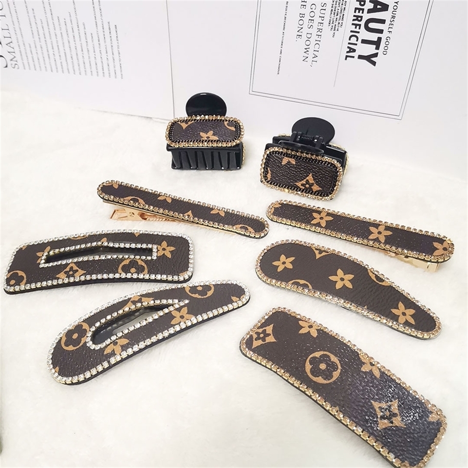 

2022 Fashion Leather hairpin vintage retro BB clip Barette Claw rhinestone diamond headdress hair pin Clips Clamps hair wrap party beach Clasp mother's day T46FPI4, Duck beak clip