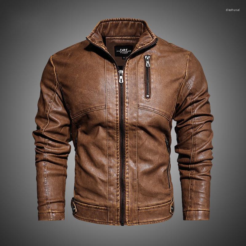 

Men' Jackets Fur Coat Men Plus Size PU Leather Slim Fit Faux Motorcycle Mens Coats And Male M-2XL, Black kh8866