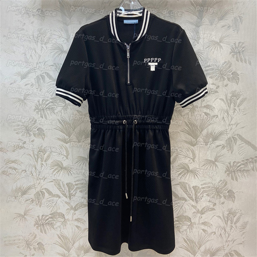 

Letters Womens Casual Dress Black Stripe Design Sweatshirt Dresses Waist Drawstring Dress, Black with label #