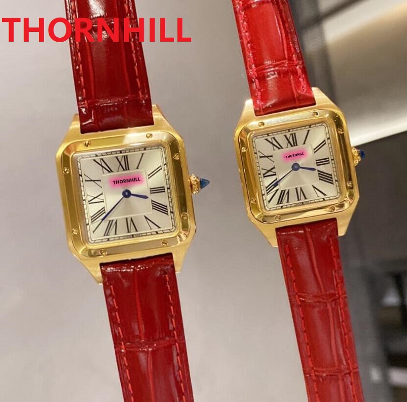 

Men Women Roman Square Dial Watch 42mm 32mm Fashion Casual Genuine Leather Luxury Japan Quartz Battery Movement Couple Lovers 5ATM Waterproof Wristwatch Table, As pic