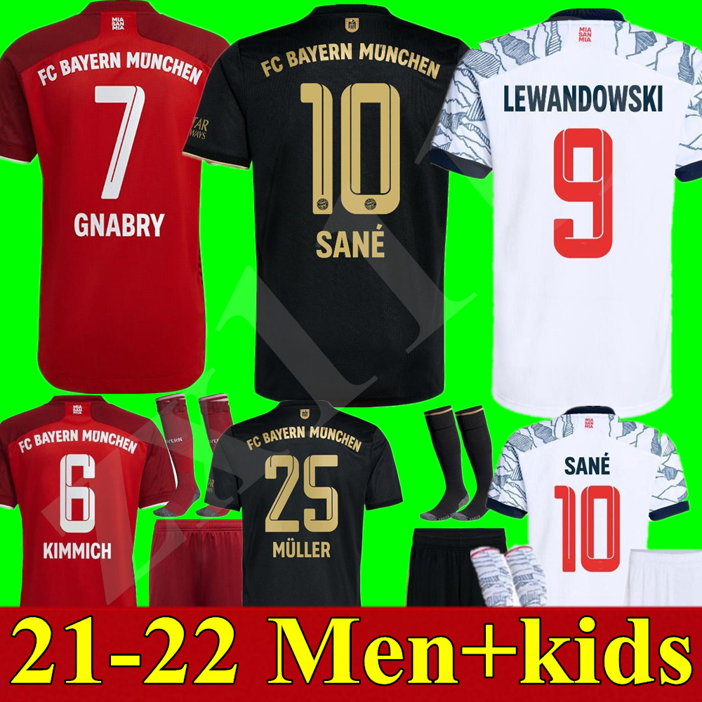 

2021 2022 RIBERY HUMMELS Soccer jerseys adult Men kids kit 21 22 VIDAL LEWANDOWSKI MULLER SANE home away 3rd child Football uniform, Kids away+patch