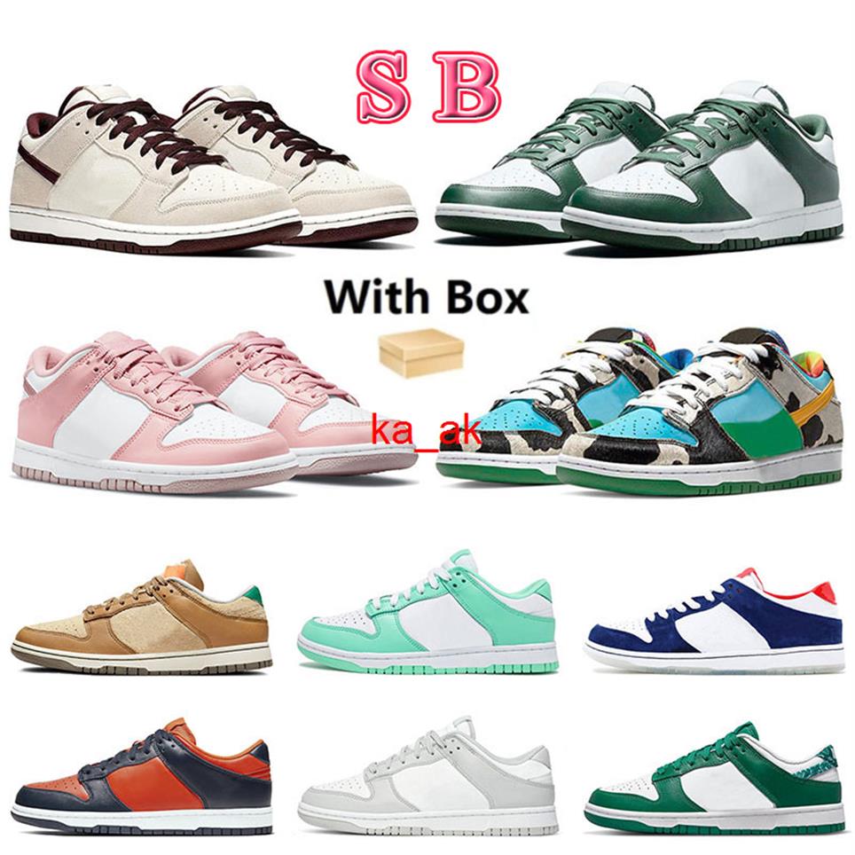 

With Box womens mens dunks low casual shoes 2022 new sb chunky dunky Desert Sand Mahogany ACG Terra Green Paisley Dusty Olive Rose182J, D03 36-45 two tone grey