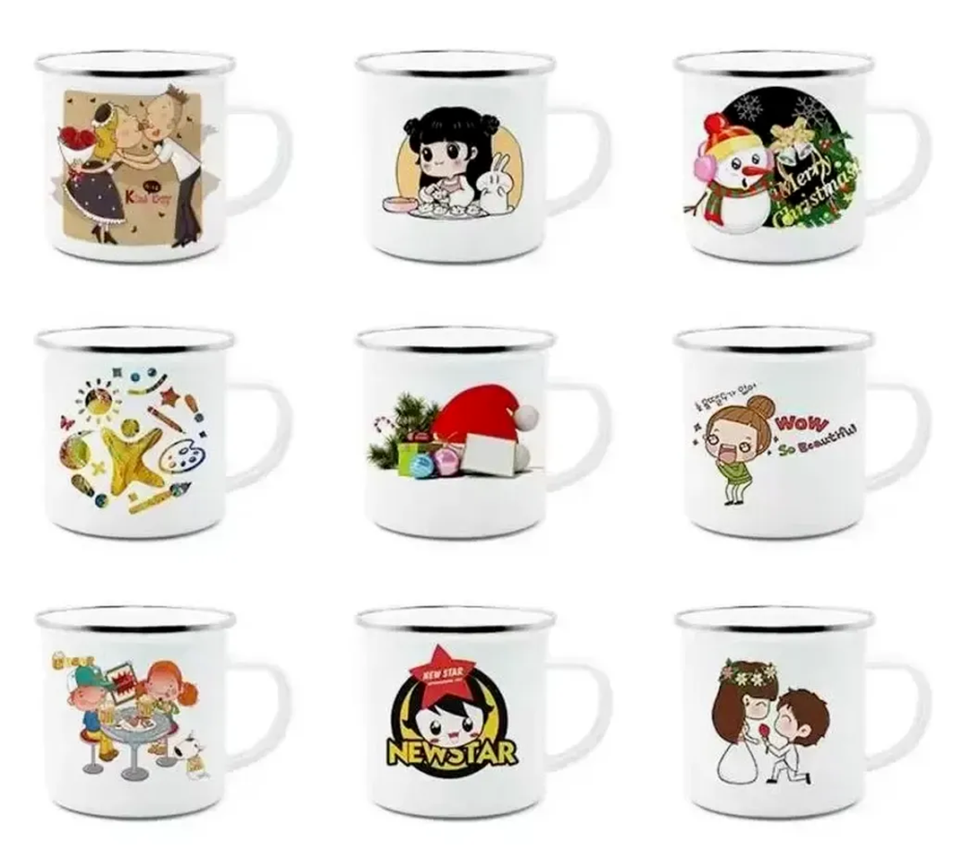 

Sublimation Enamel Coffee Mug 12oz Camping Mug Metal Blank Coffee Cup Enamel Steel Tumblers FY4394 sxmy19