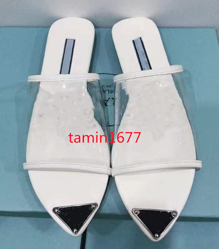 

Sandals Women slipper Fashion Designers Flat Slides Flip Flops Summer Transparent Outdoor Loafers Bath Shoes Beachwear triangle Slippers Original Box