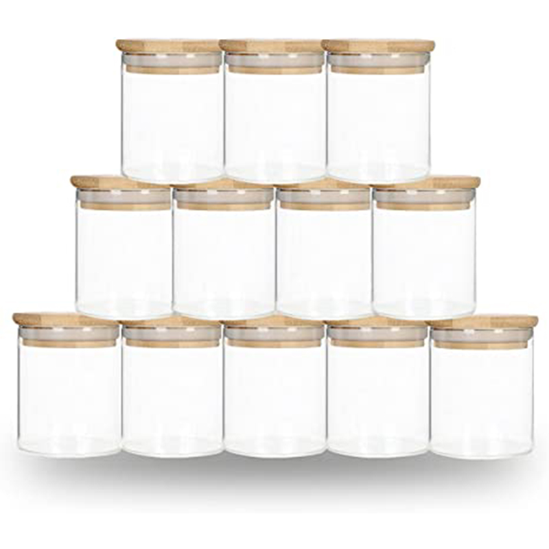 

DIY Sublimation 6oz Tumbler Glass Can With Bamboo Lid Candle Jar Food Storage Container Clear Frosted Home Kitchen Supplies Portable